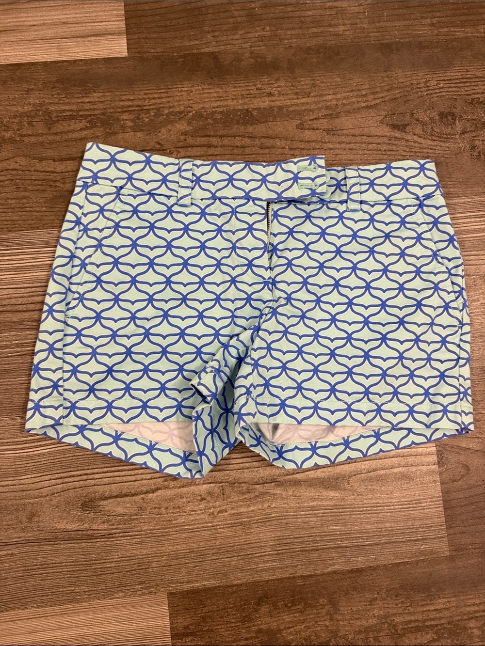 Vineyard Vines Whale Pattern Blue & Mint Women's Shorts Size 2